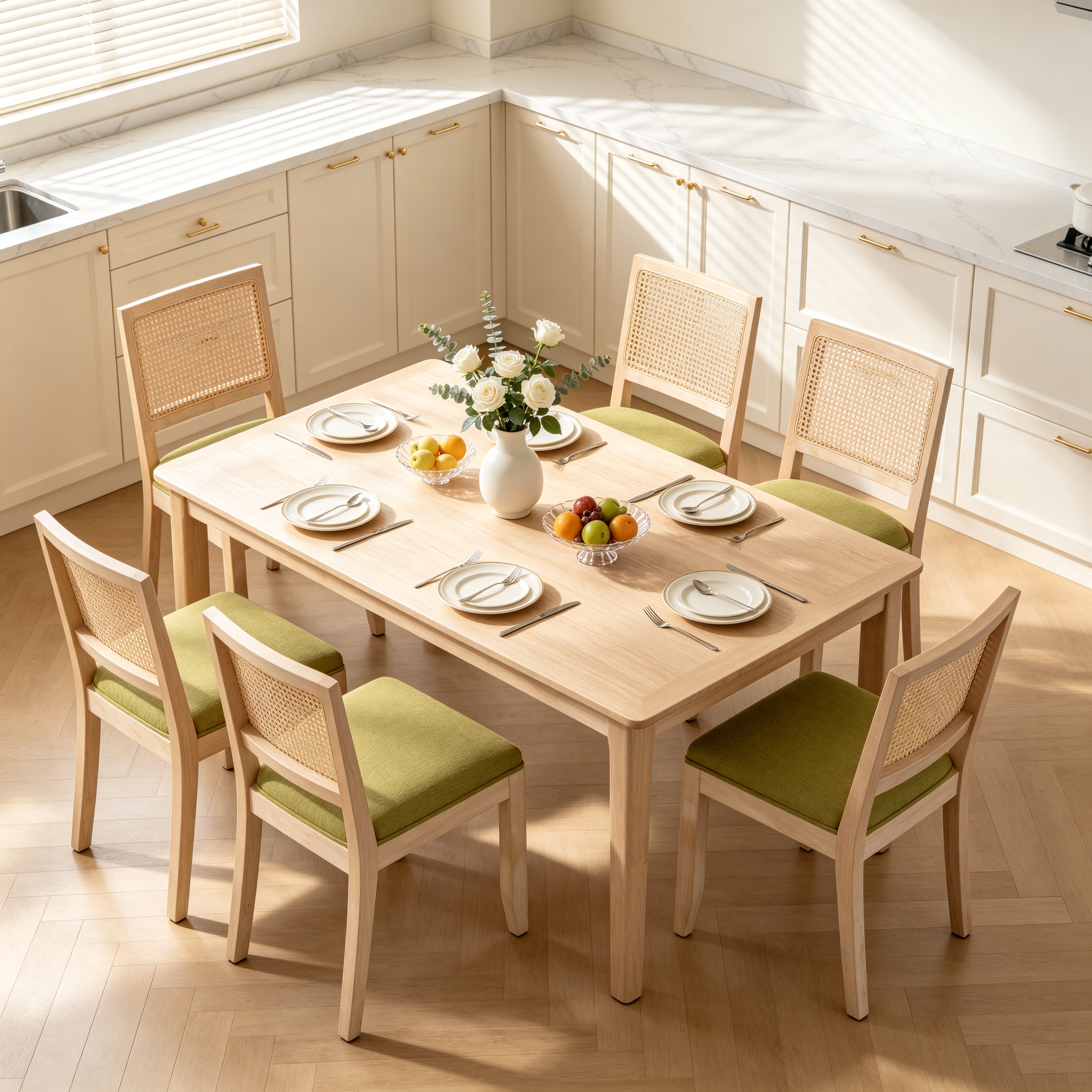 Agritourisme Rattan Chaises à manger Ensemble de 2