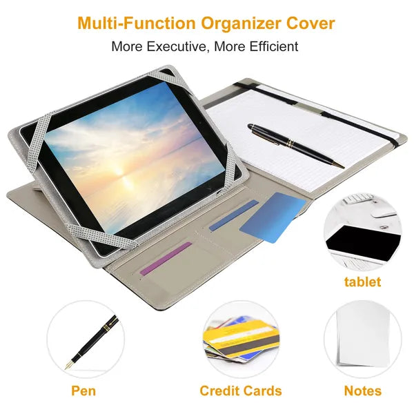 Cas d'organisateur pour 9.7in Tablet PC Portfolio de tablette d'affaires avec A5 Notepad Paper Pad Car