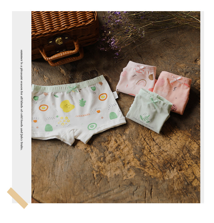 Slips de boxer en coton cartoon pour filles