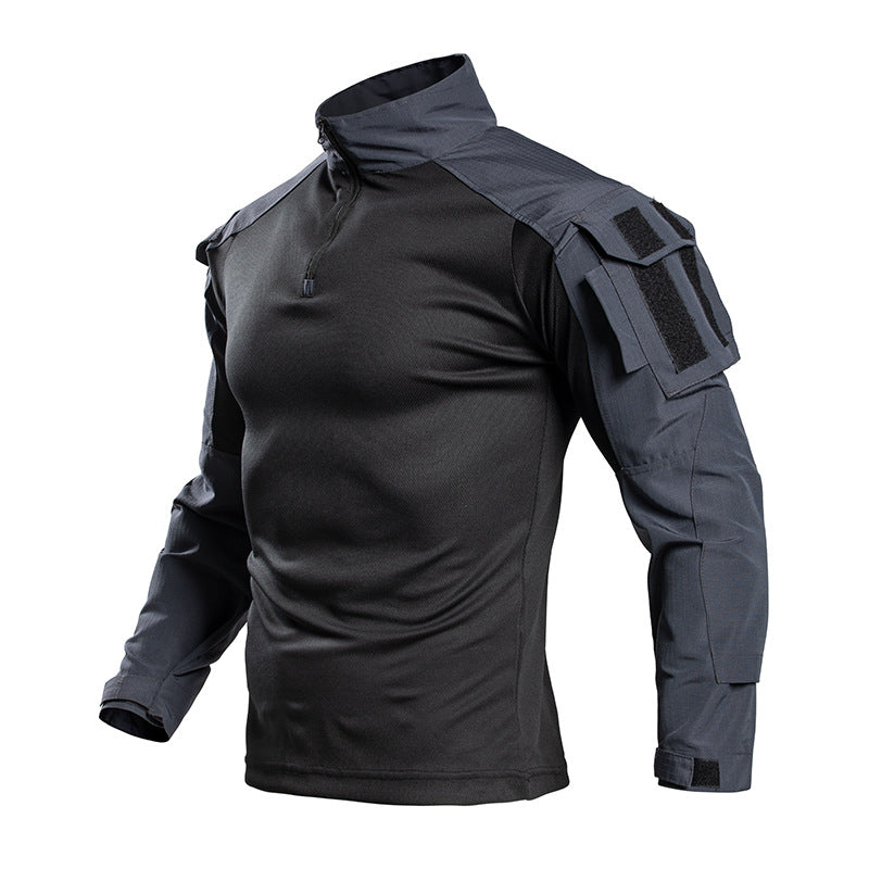 Robe de grenouille T-shirt à manches longues de camouflage d'été avec col debout Sportswear Outdoor L