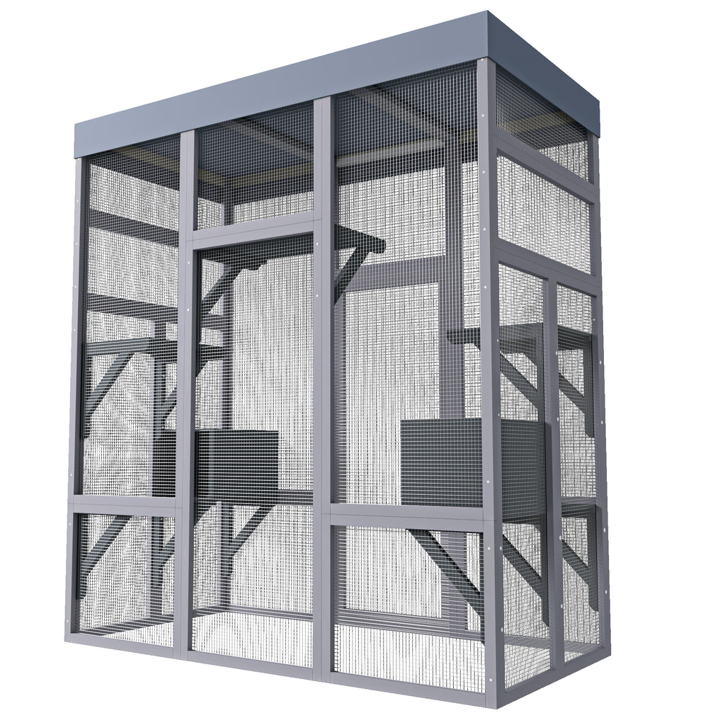 Catio extérieur en bois de 62.6" pour chats