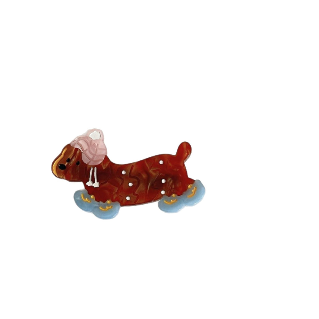 Clip cheveux mignon Polka-dot Dachshund pour les filles