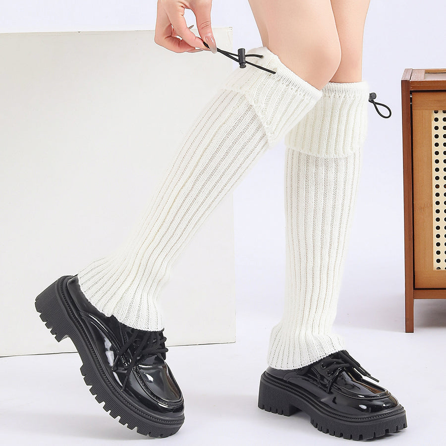 Bracelet en cuir polyvalent solide à jambes tricotées Warmer Couverture jambe Warmer pour la fête quotidienne