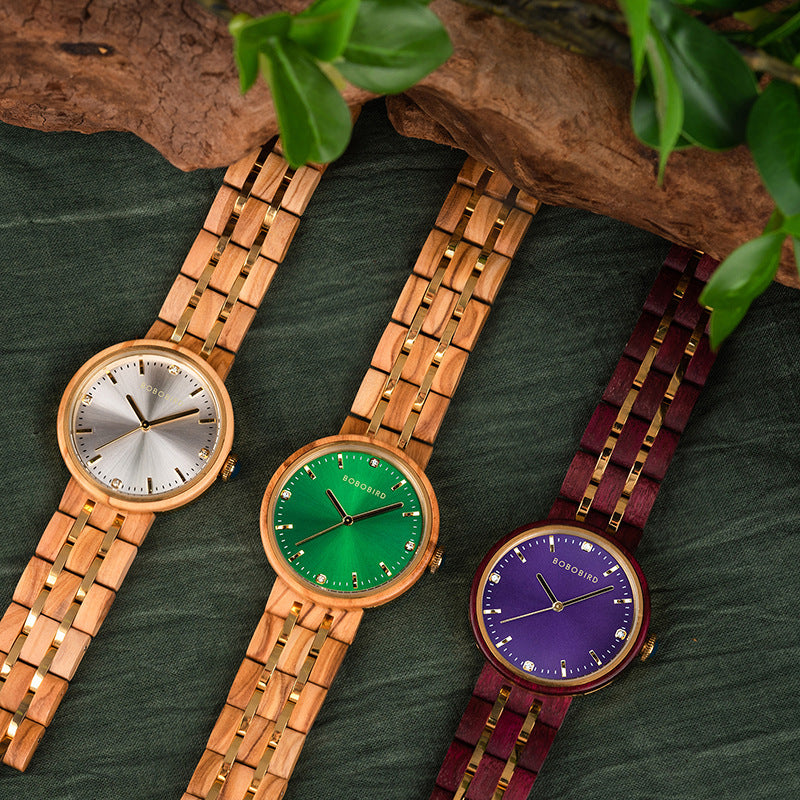 Montre Quartz trois couleurs pour femmes élégantes