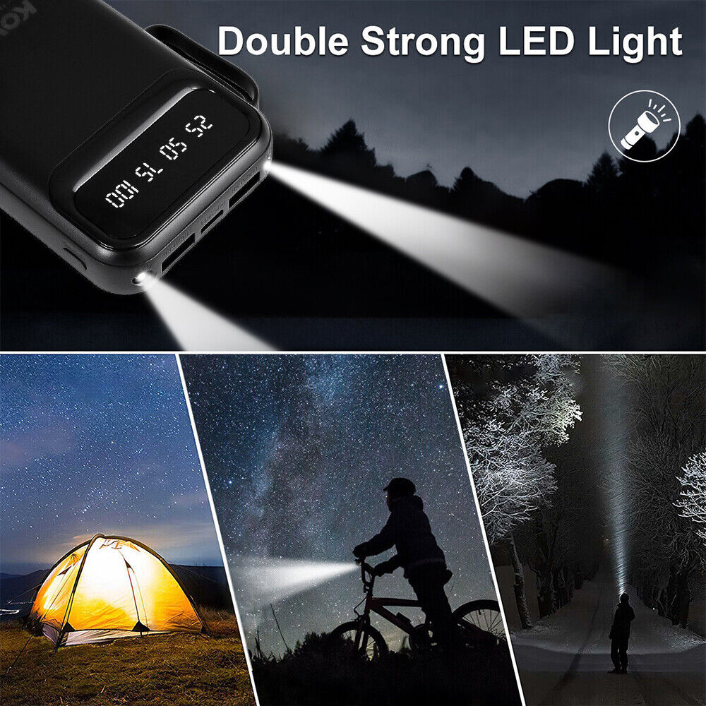 Power Bank10000mAh Fast Charger Pack USB batterie externe pour téléphone portable UK