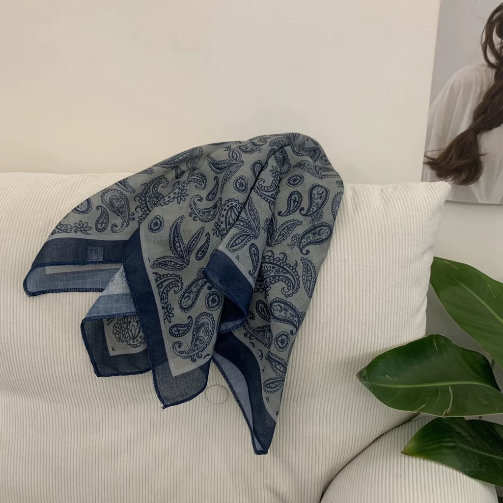Écharpe carrée en coton et en coton de style coréen pour femmes