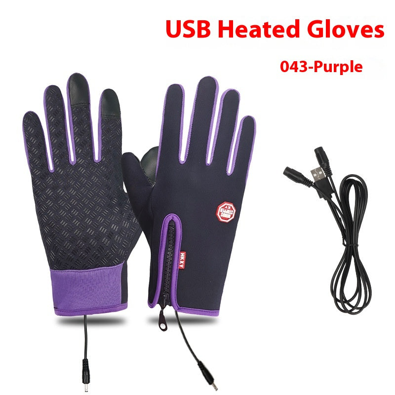 USB Chauffage électrique Gants de chauffage Winter Outdoors Sports Ski Warm Imperméable