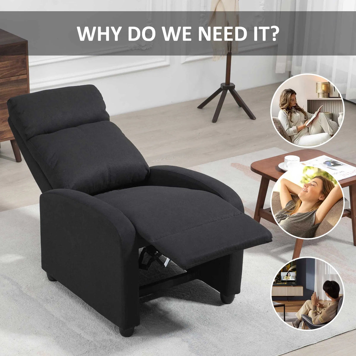 Chaise inclinable en tissu