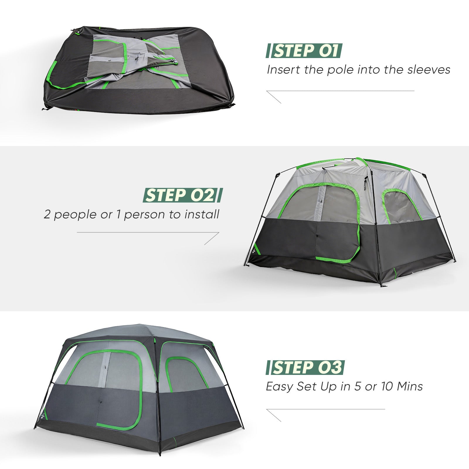 6 personnes Waterproof Et tente de camping familial coupe-vent
