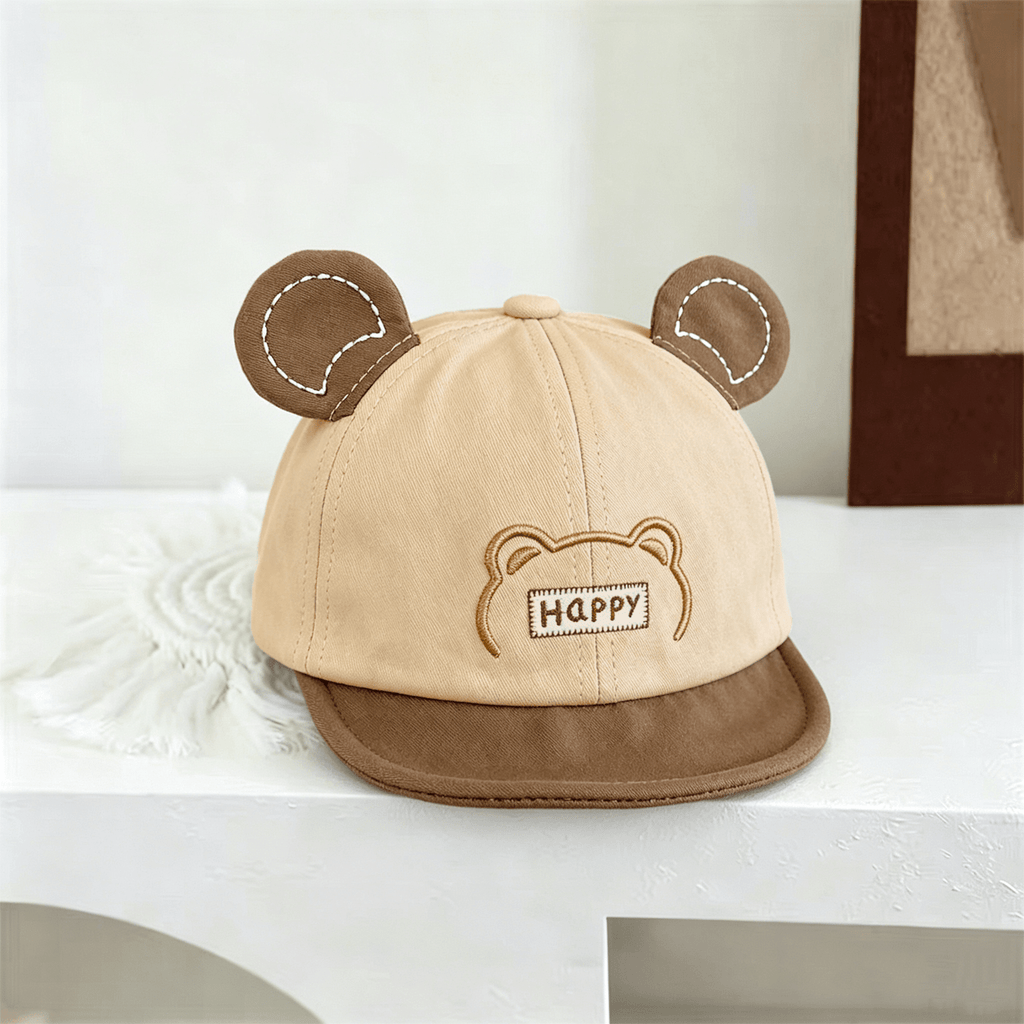Bébé style multicolore oreilles d'ours en trois dimensions Happy Brodeed Soft Brimmed Sun Prot