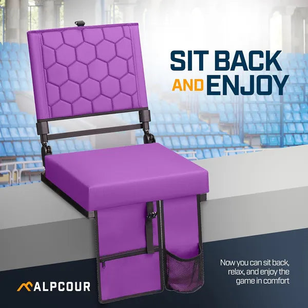 Alpcour pliant siège de stade inclinable avec support arrière pour les bleachers