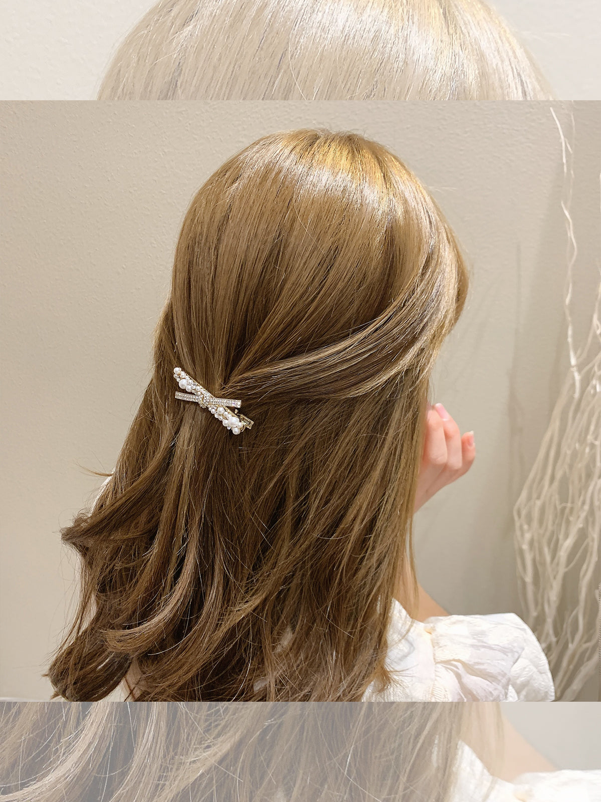 Filles Heart Pearl Diamond Side Clip Hair Accessoires Femme Hairpin