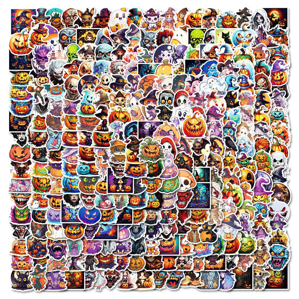 300 Stickers Ghost Graffiti Stickers Soupir de citrouille de dessin animé Halloween Décoration Sticke