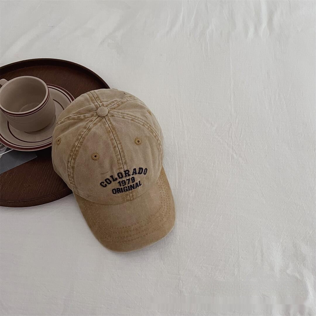 Casquette de baseball vintage avec lettres brodées pour les enfants