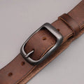 Men's full-grain leather belt with pin buckle