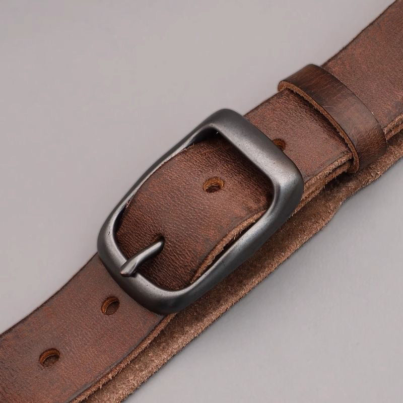 Ceinture en cuir plein grain pour hommes avec boucle d'épingle