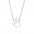 Collier en acier inoxydable pendentif à doigts moyens