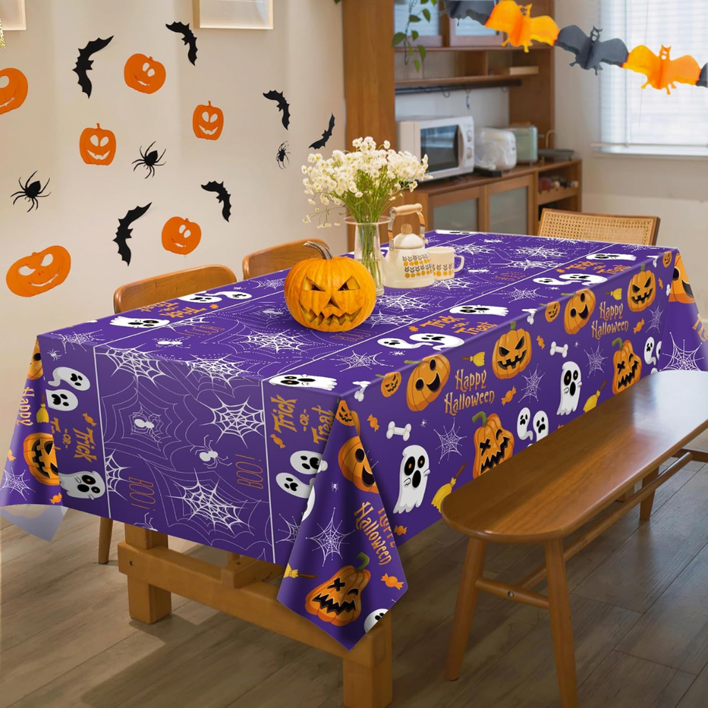 Halloween nappe en plastique 2 pack de couverture de table jetable pour Halloween Party Decor