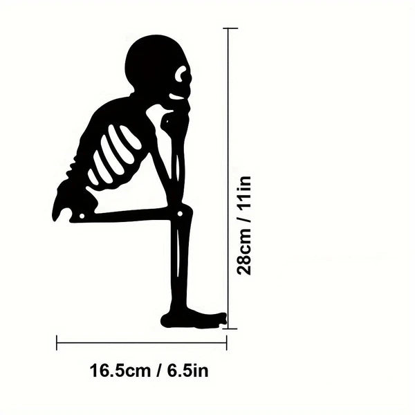 CIFbuy Gothic Iron Skull Decor Vintage Halloween extérieur Sculpture Jardin Fenêtre de clôture Sca