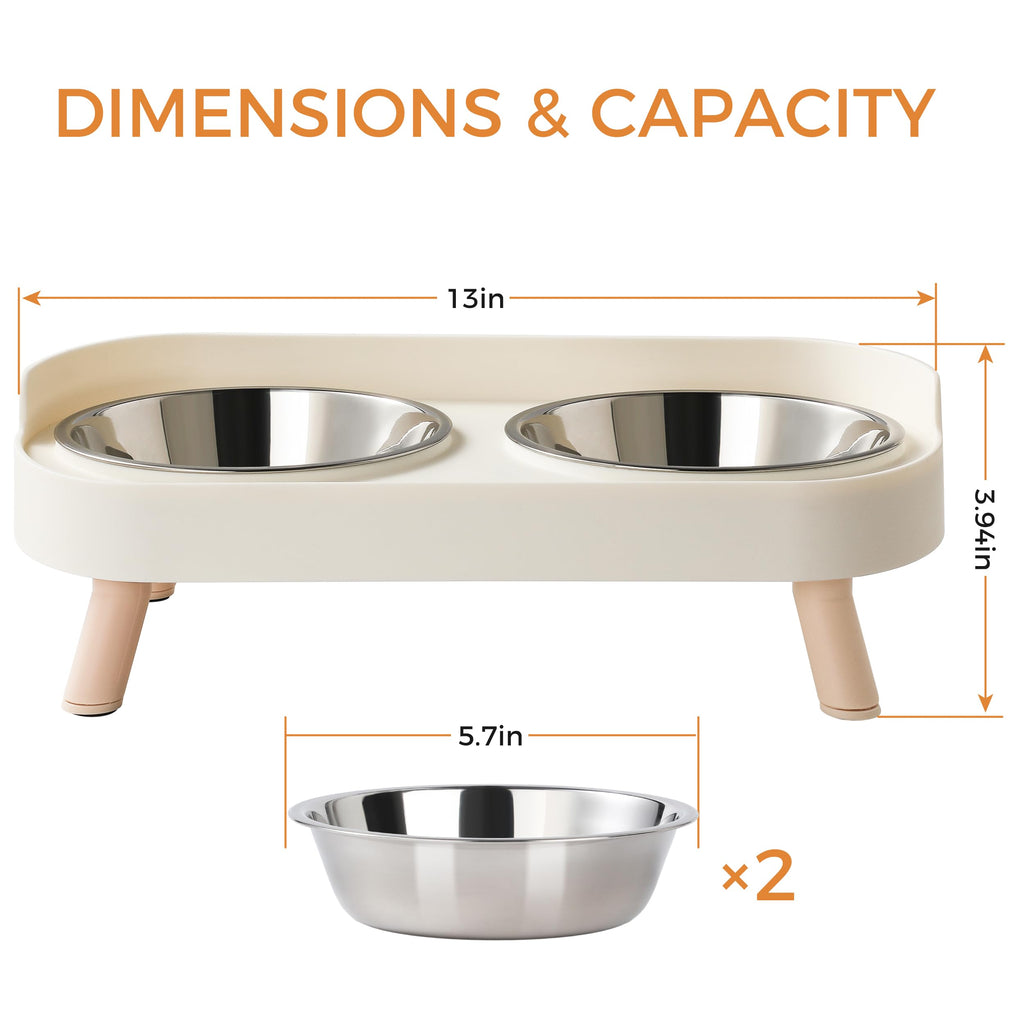 Ensemble de bols pour chats élevés - Ensemble de nourriture pour chats élevés et de bol d'eau avec support antidérapant - Aliments pour animaux de com