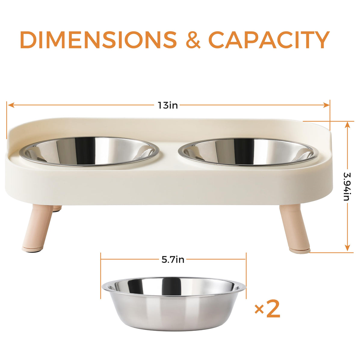Ensemble de bols pour chats élevés - Ensemble de nourriture pour chats élevés et de bol d'eau avec support antidérapant - Aliments pour animaux de com