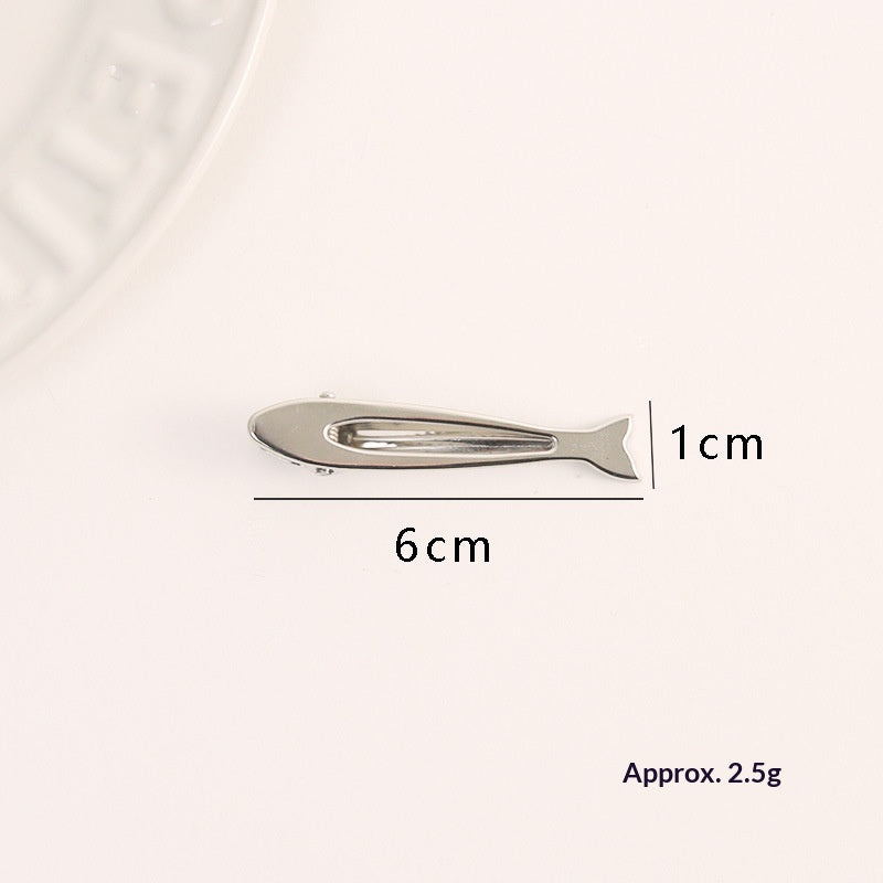 Simple métal argenté cheveux clip style latéral
