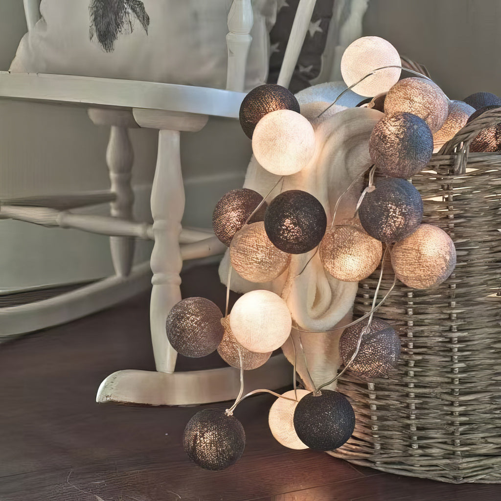 LED Cotton Ball String Lights
