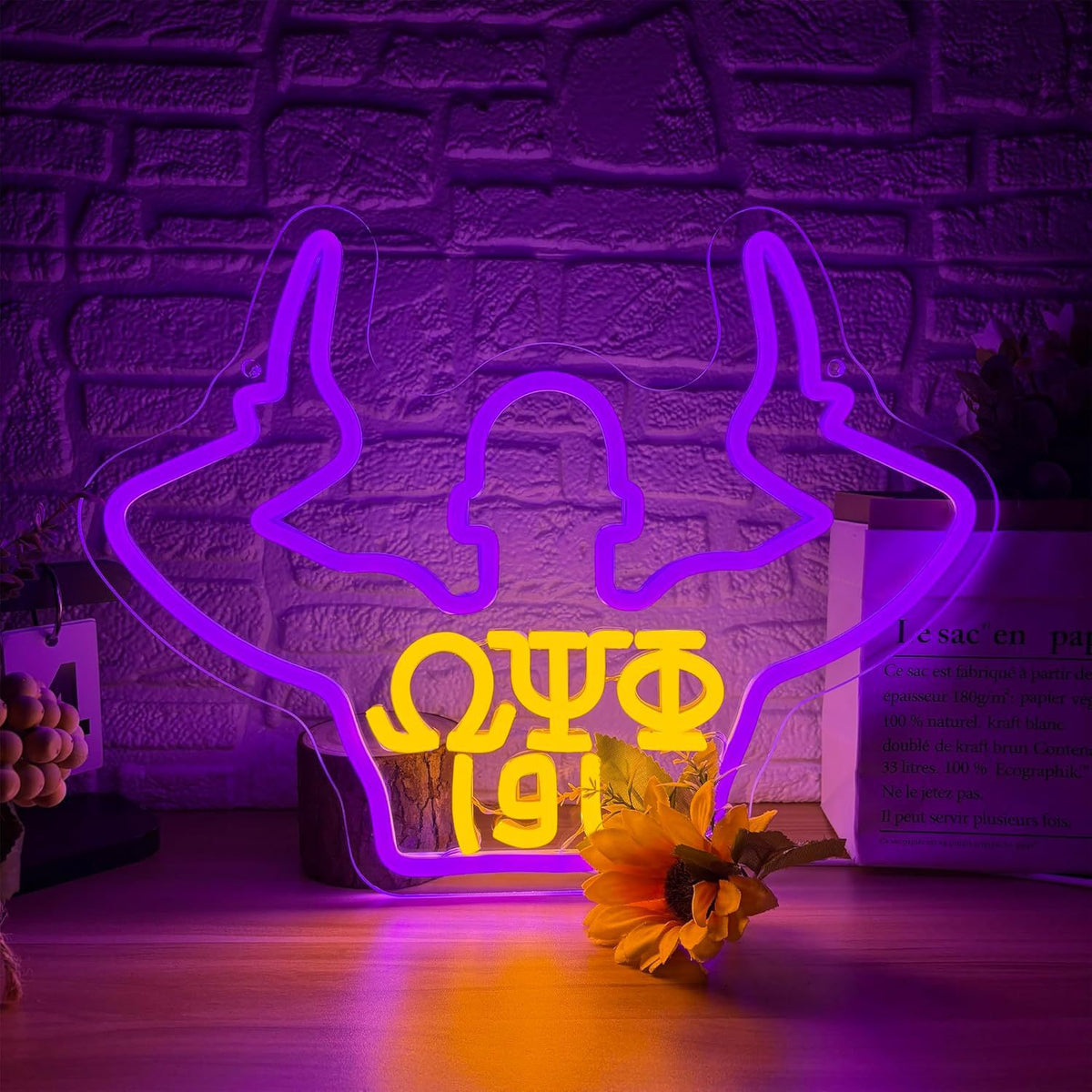 LED Neon Bat Cave Bar panneau lumineux décoratif avec Bells Flexible en forme d'éclairage