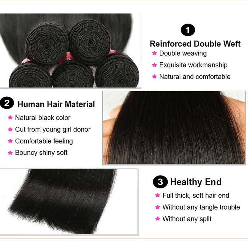 Véritables Perruques de cheveux humains inversées et couleur naturelle