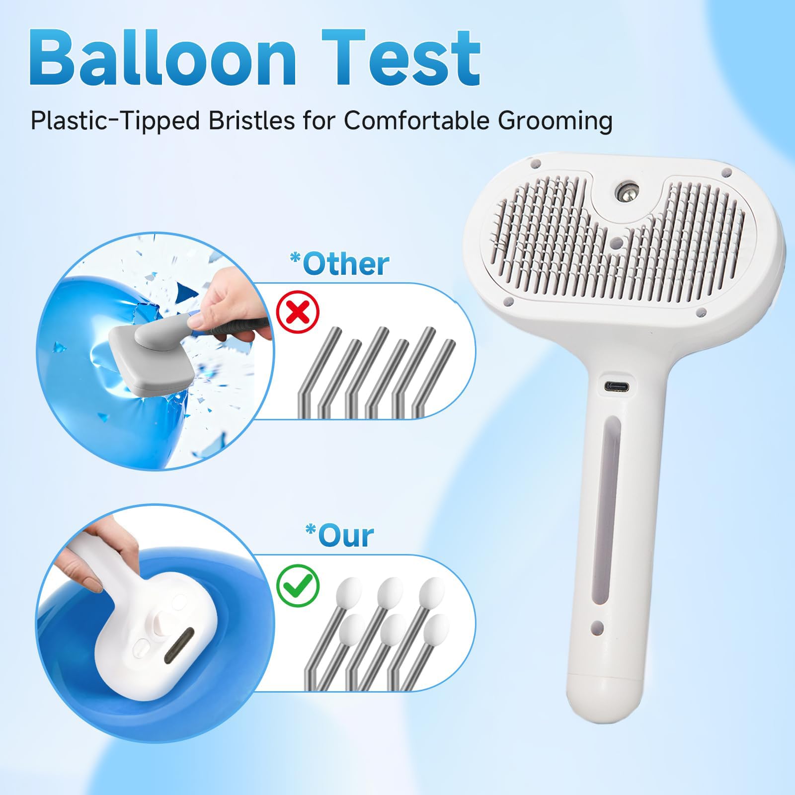 Brosse à vapeur pour chats et chiens