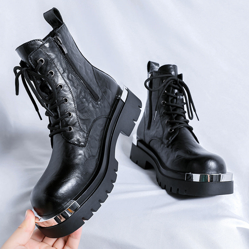 Bottes style britannique Vintage Mode Hommes Side-zip Bottes