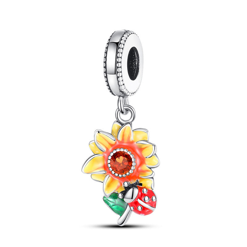 Bracelet pendentif en cuivre en forme de tournesol