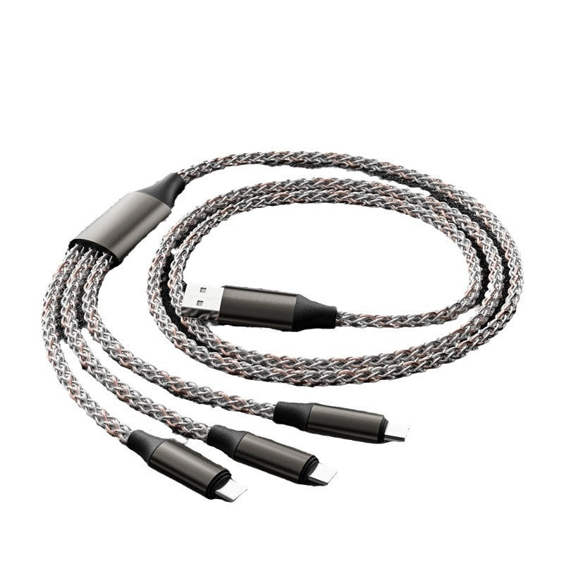 RGB Colorful One-to-Three Streamer 66W Data Cable