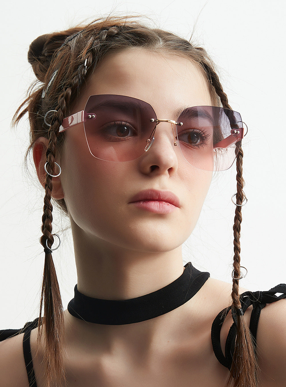 Lunettes de soleil haut de gamme Diamond Cut Edge pour femmes