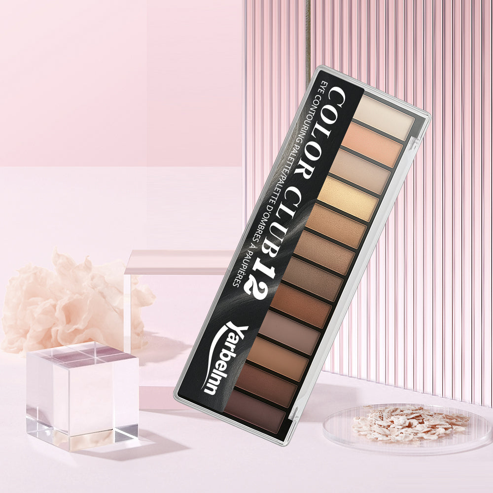 12 nuances Matte Cement foncé Smoky Eyeshadow Palette