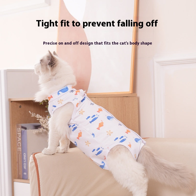 Stérilisation des chats Vêtements Série d'impression post-opération Quatre saisons