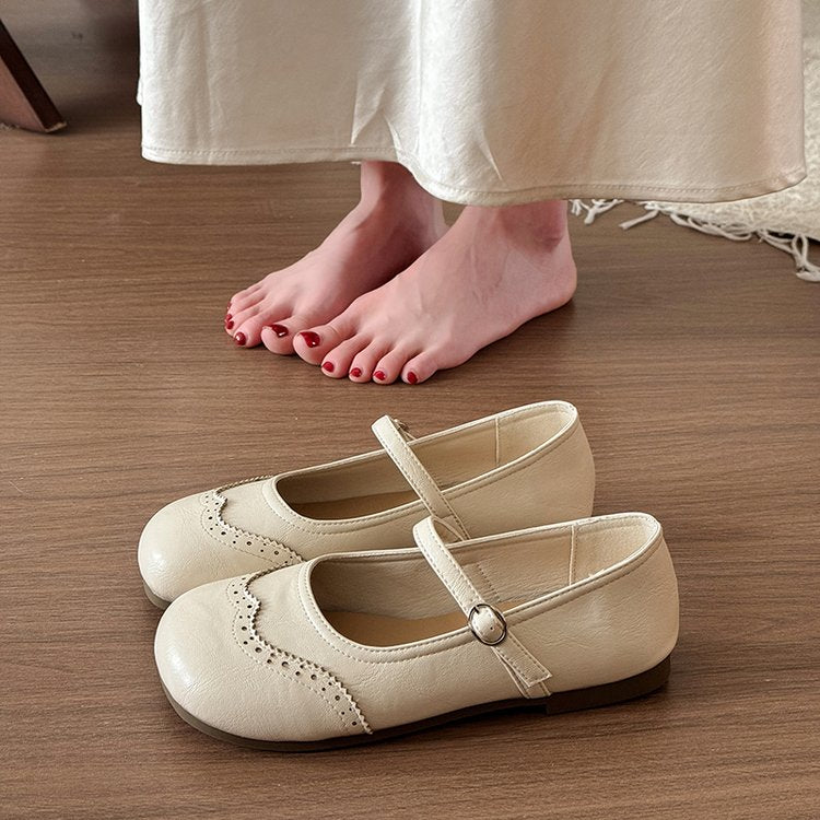 Femmes Retro Flat Français Mary Janes