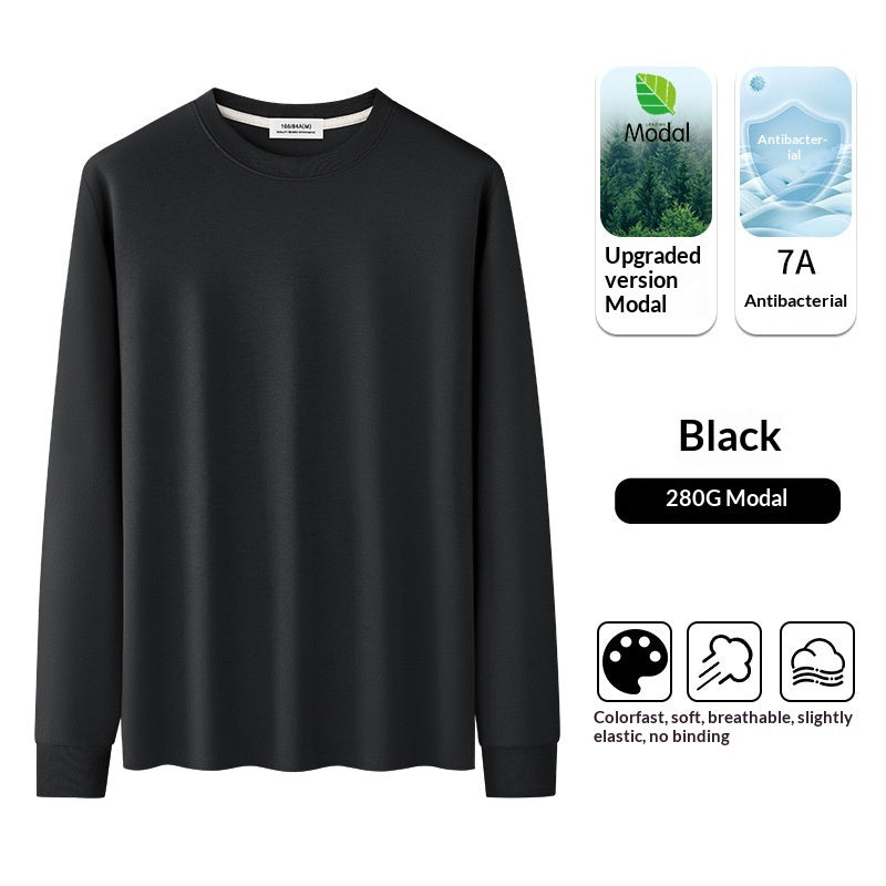T-shirt à manches longues à manches longues pour homme minimaliste à col d'équipage