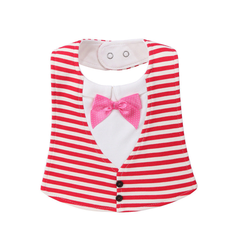 Bébé réglable en trois dimensions Bow Tie quatre couches Serviette étanche Salive