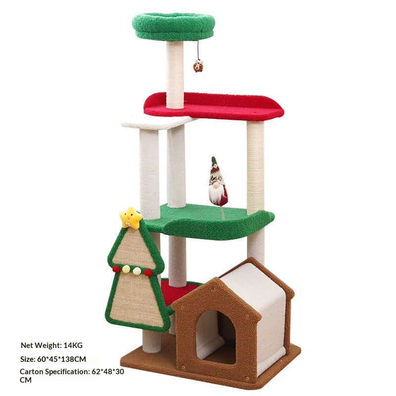 Arbre de chat Sisal à thème de Noël