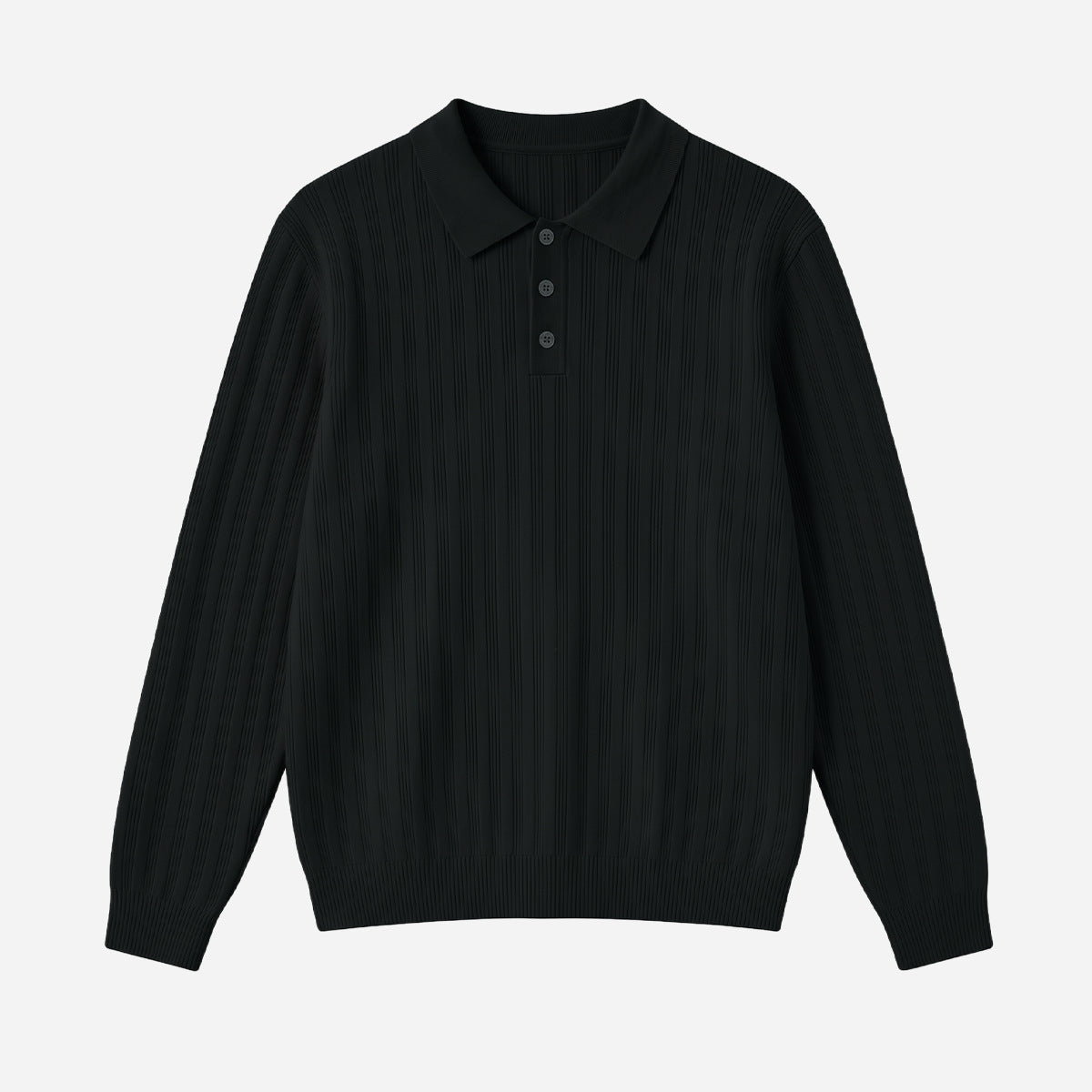 Texturé Hommes Tweater Polo Chemise Old-money Style Relaxed Fit