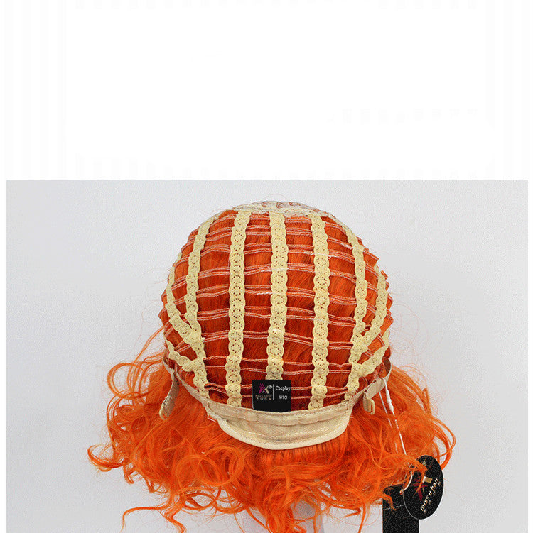 Simulation scalp vert court cheveux bouclés anime