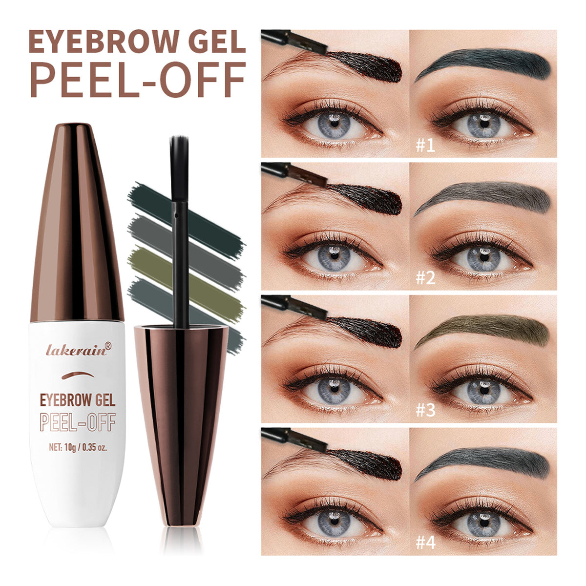 Sourcils sauvages à l'épreuve de l'eau à trois dimensions à l'épreuve de la sueur Crème de sourcils à l'épreuve de la peau