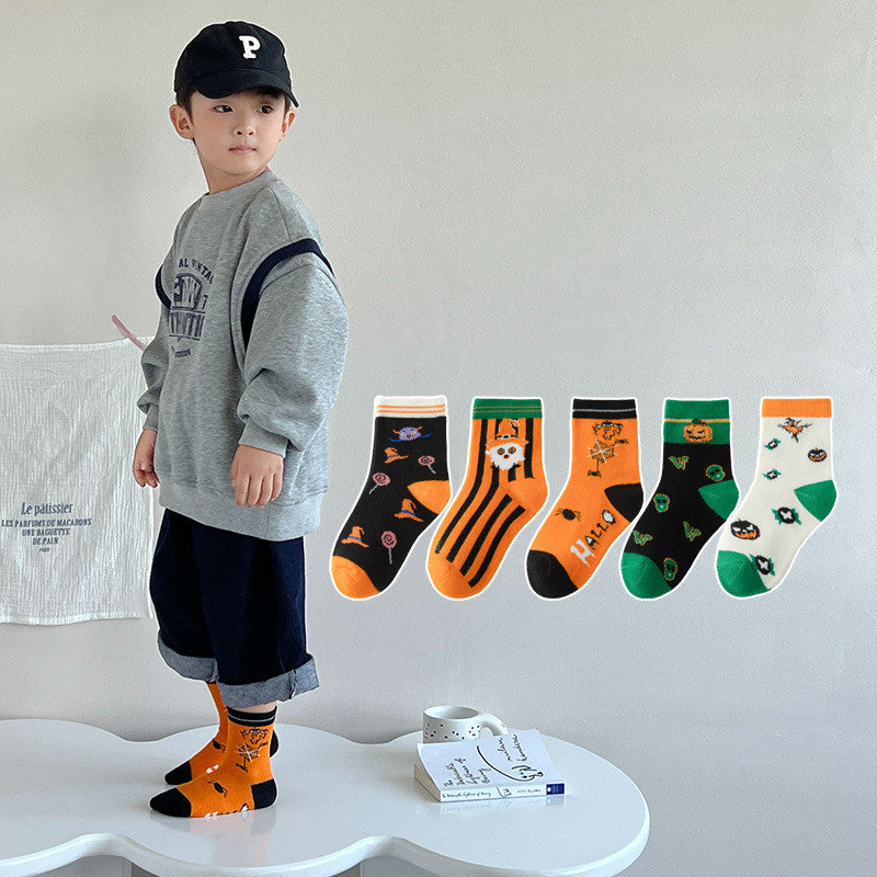 Chaussettes pour tubes d'Halloween simples de mode pour enfants