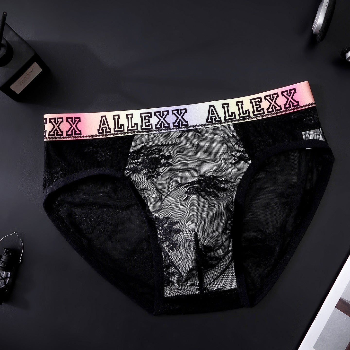 Color-Block Vibrant-Alphabet Hommes sous-vêtements ultra-mince