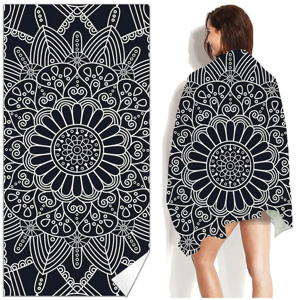 Serviette de plage Bohemian imprimée pour la natation