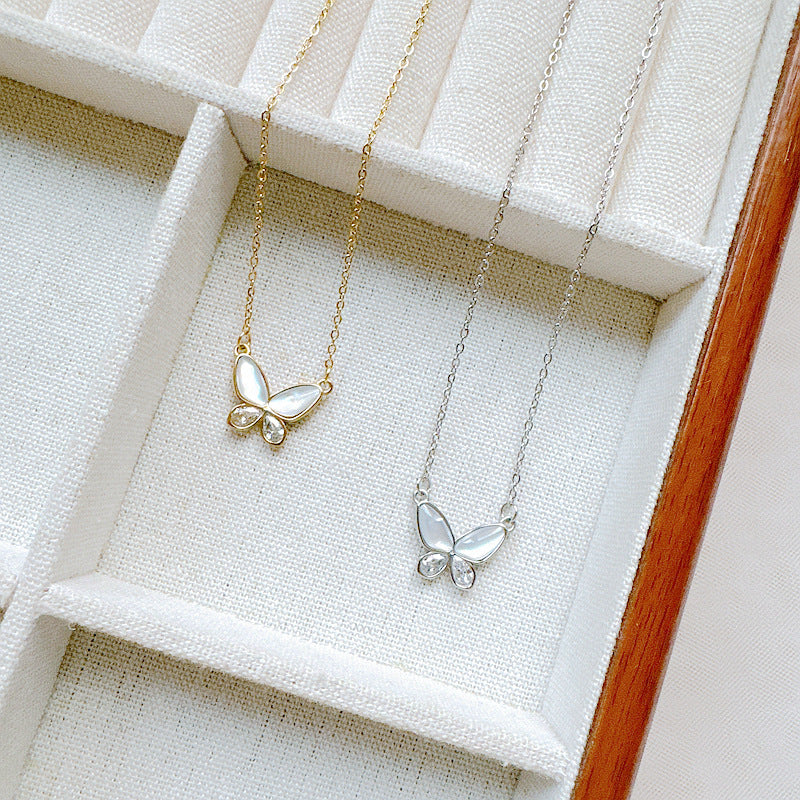 Collier de clavicule de zircon fritillaire pour femmes