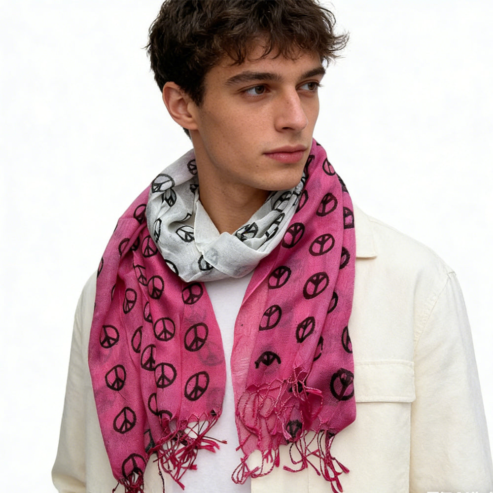 Semi-sheer pink scarf 2pcs