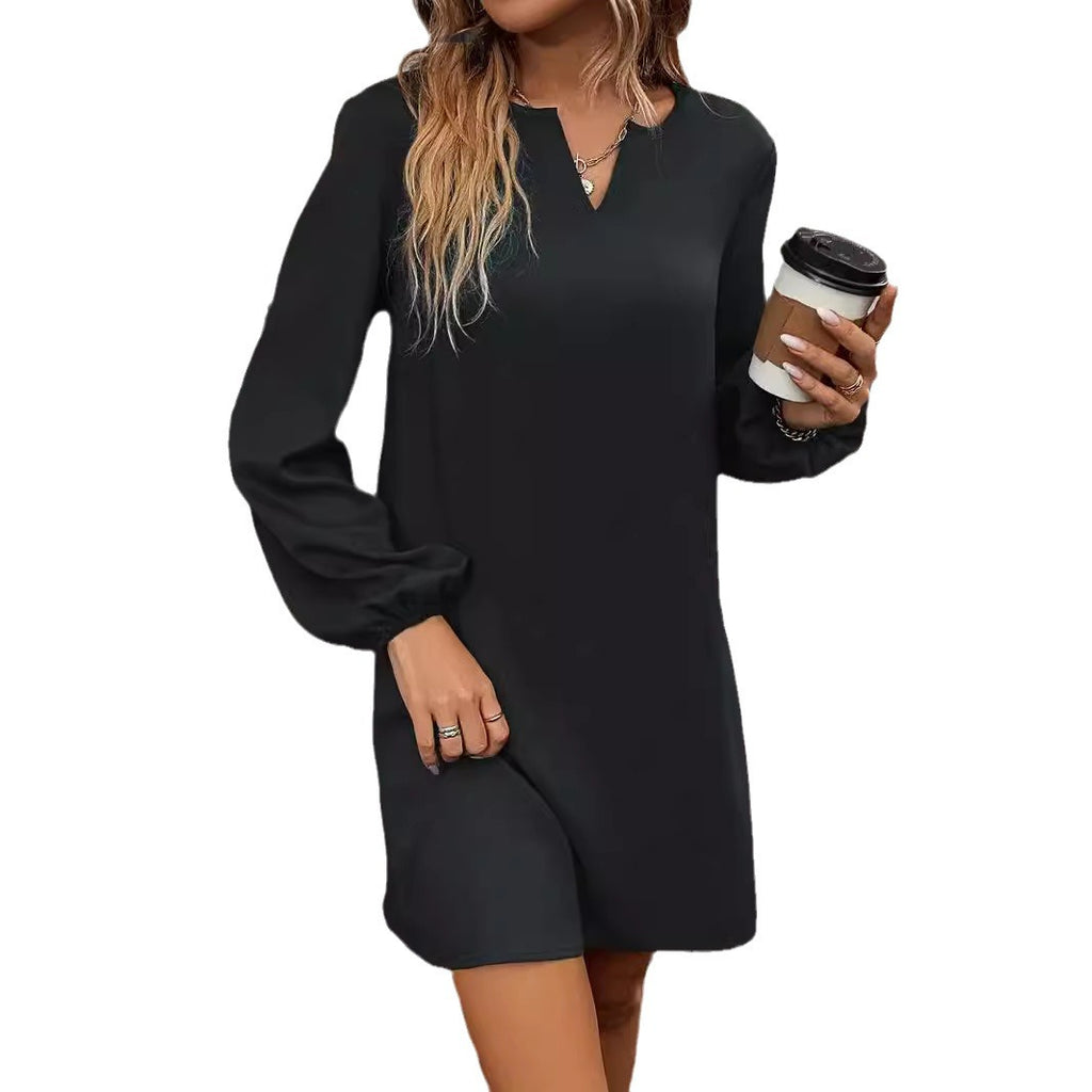 Robe de mode féminine simple Élégante manches longues
