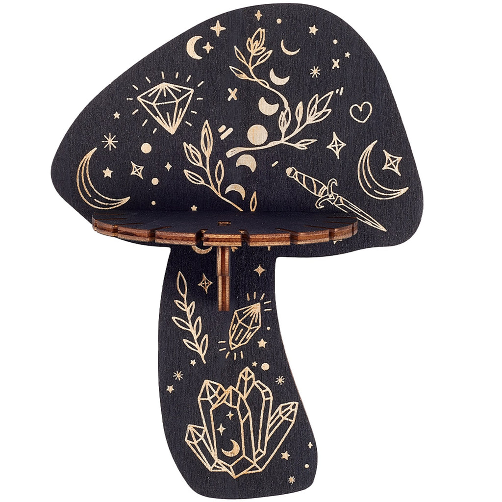 Porte pendule en bois de champignons